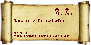 Naschitz Krisztofer névjegykártya
